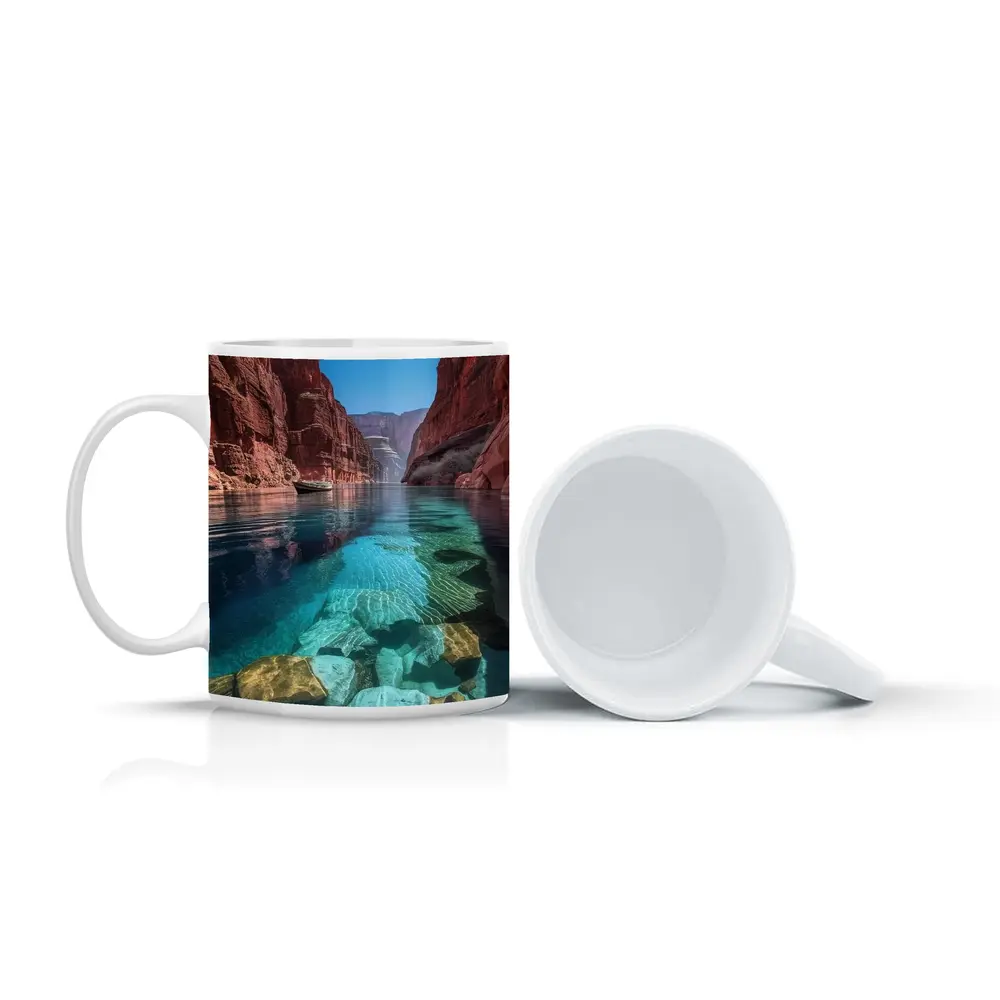 Red Canyon Clear River Turquoise Water – Mugs
