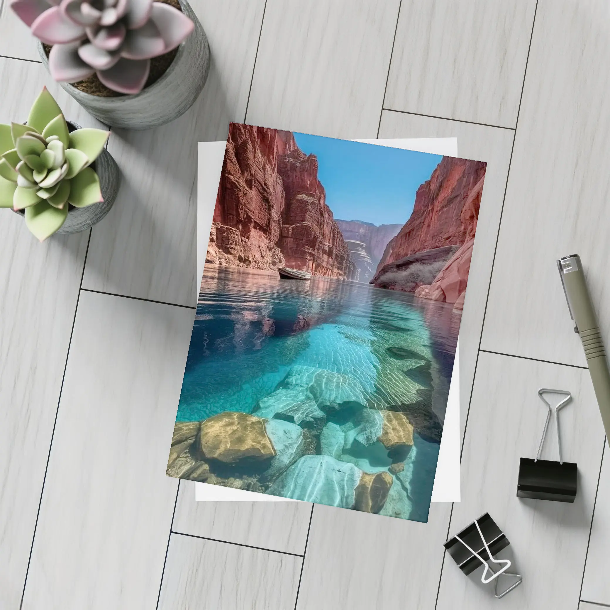 Red Canyon Clear River Turquoise Water – Postcards