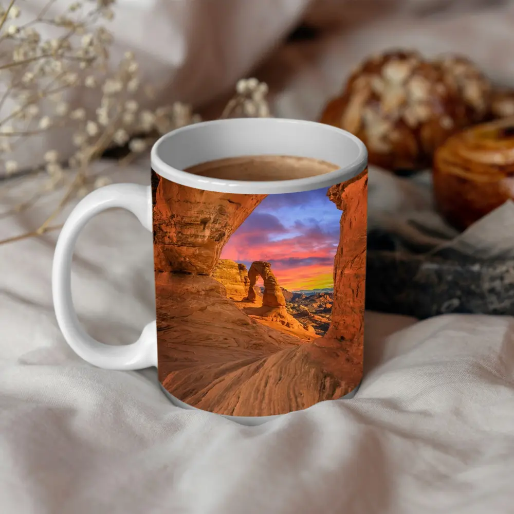 Delicate Arch Arches National Park Sunset View – Mugs