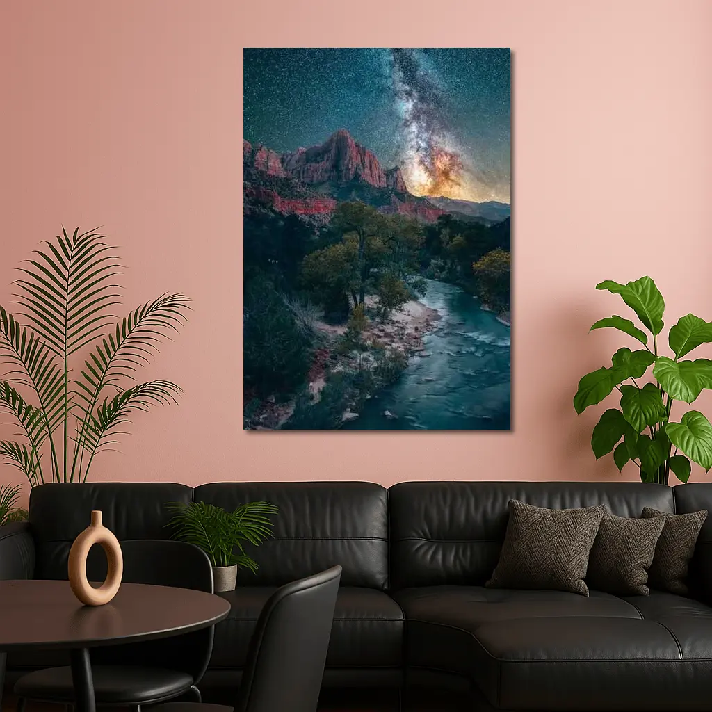 Zion Canyon Milky Way Starry Night Sky – Wall Art