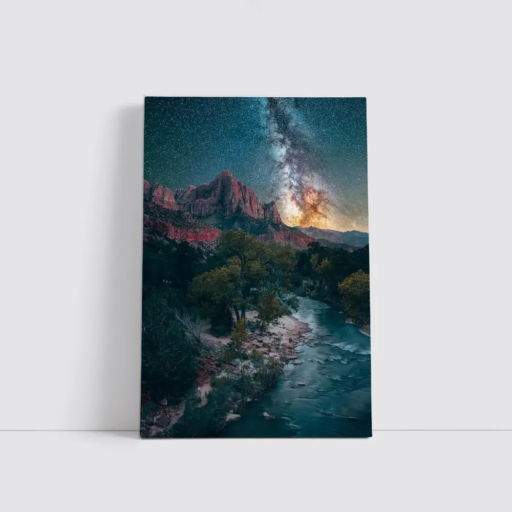 Zion Canyon Milky Way Starry Night Sky – Wall Art