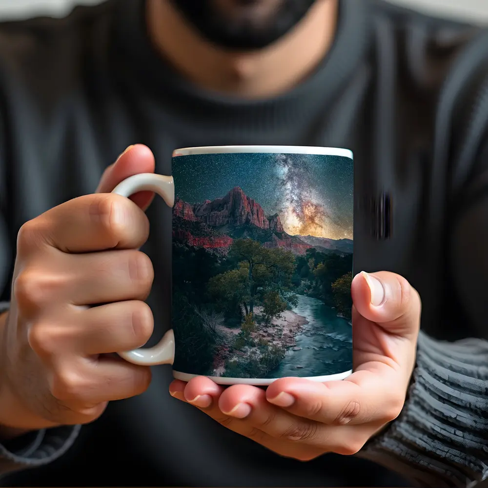 Zion Canyon Milky Way Starry Night Sky – Mugs