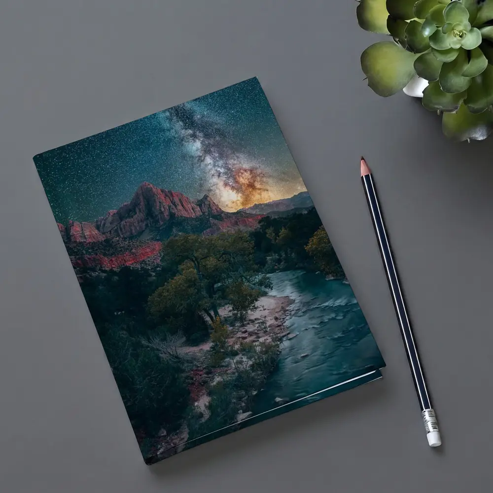 Zion Canyon Milky Way Starry Night Sky – Notebooks