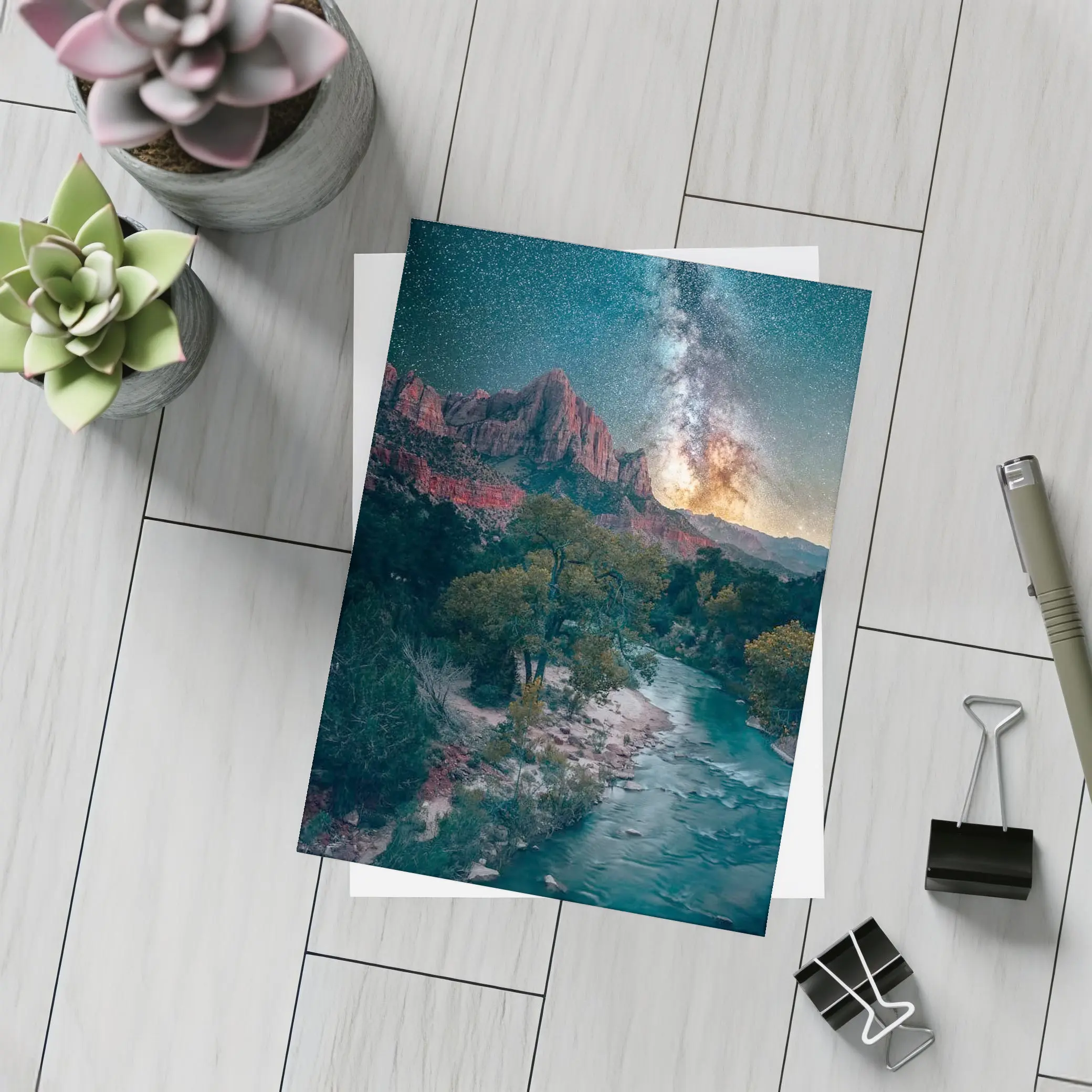 Zion Canyon Milky Way Starry Night Sky – Postcards