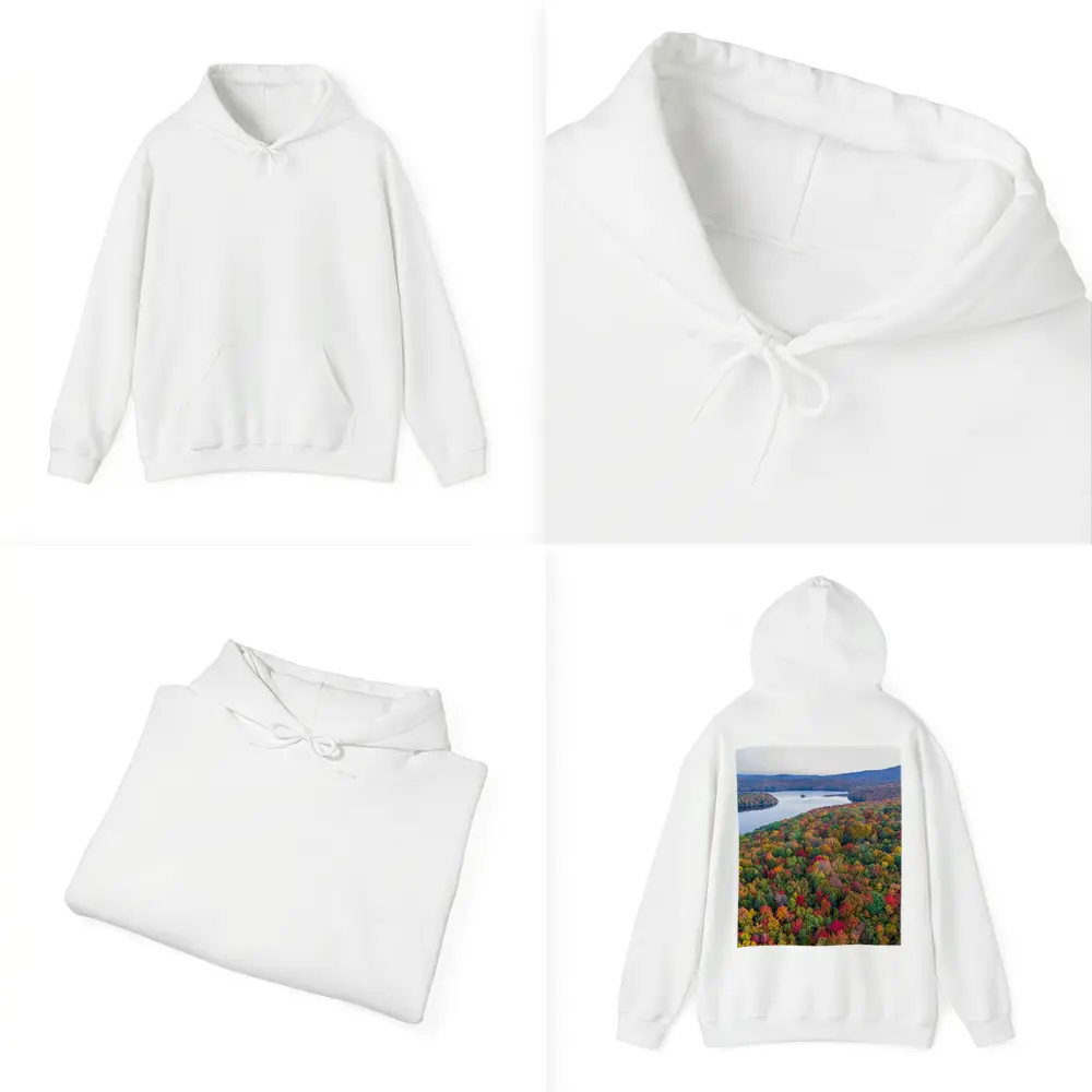 Aerial Autumn Forest Lake Mountain View – Hoodies