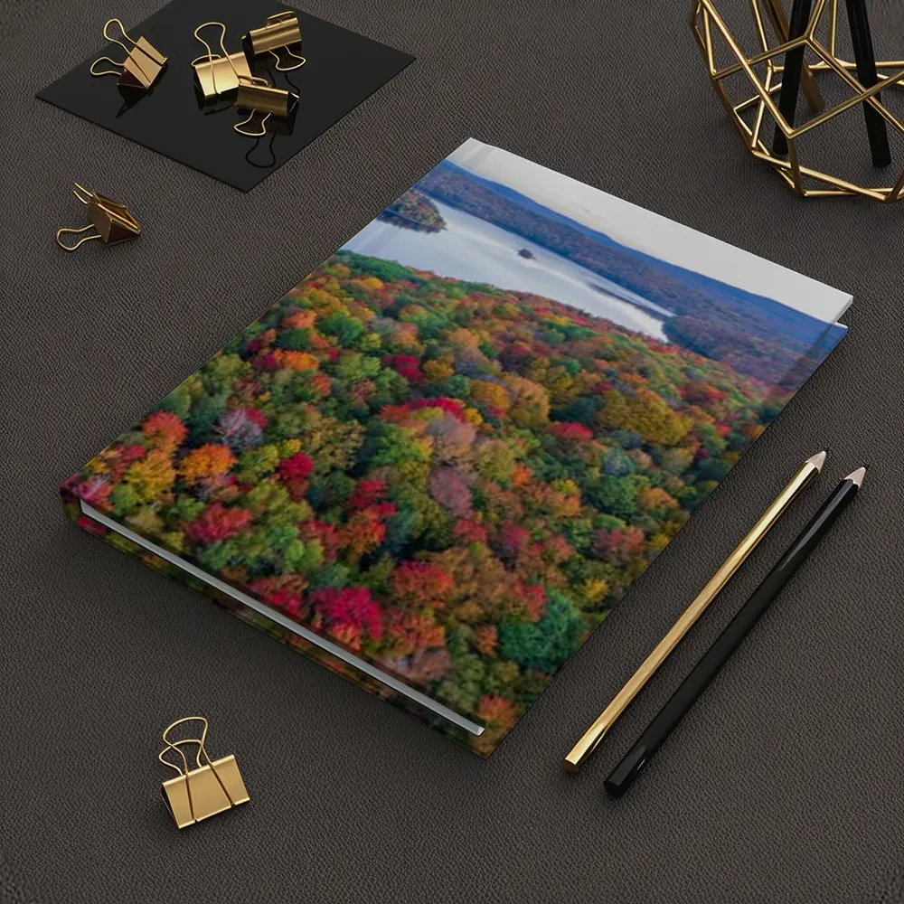 Aerial Autumn Forest Lake Mountain View – Notebooks