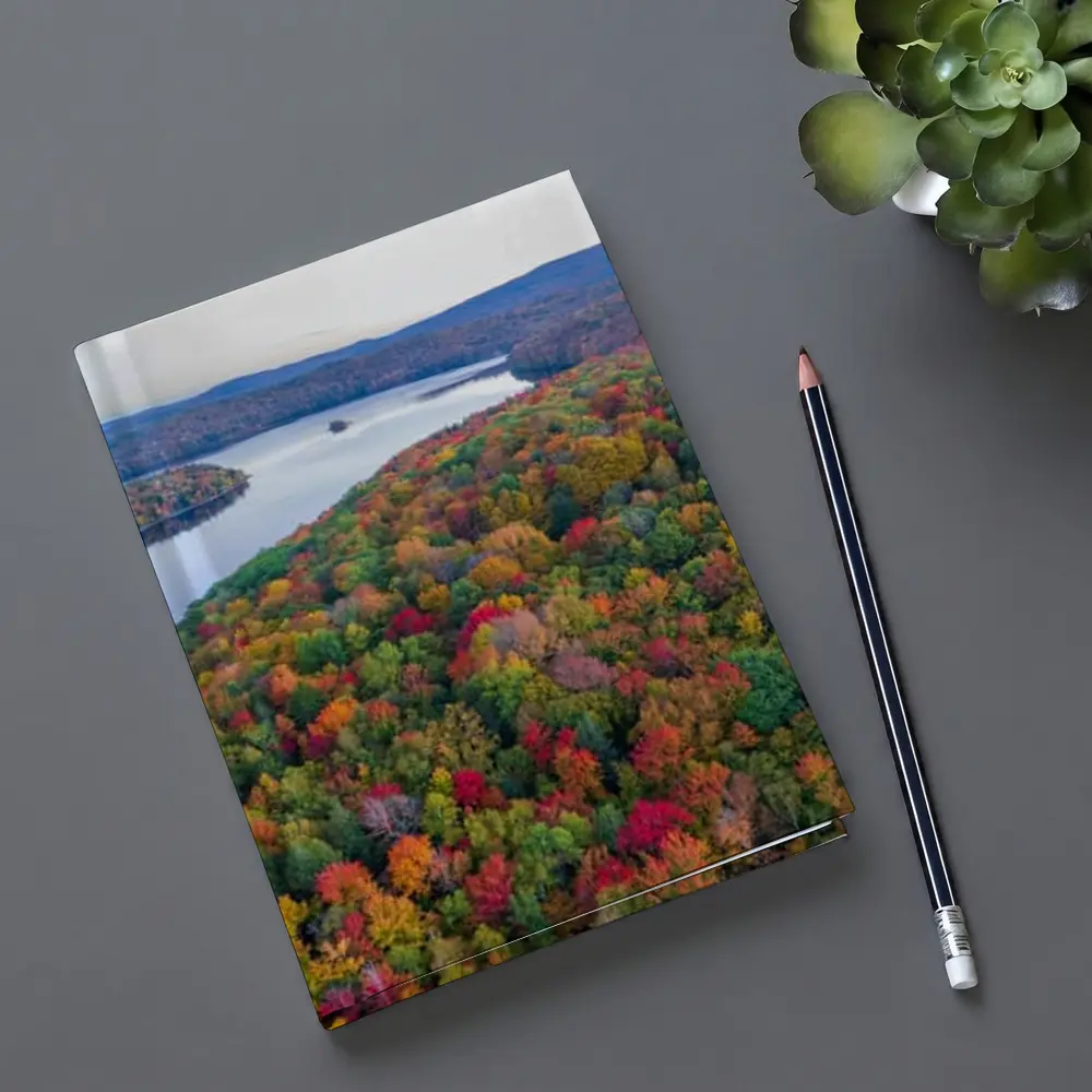 Aerial Autumn Forest Lake Mountain View – Notebooks
