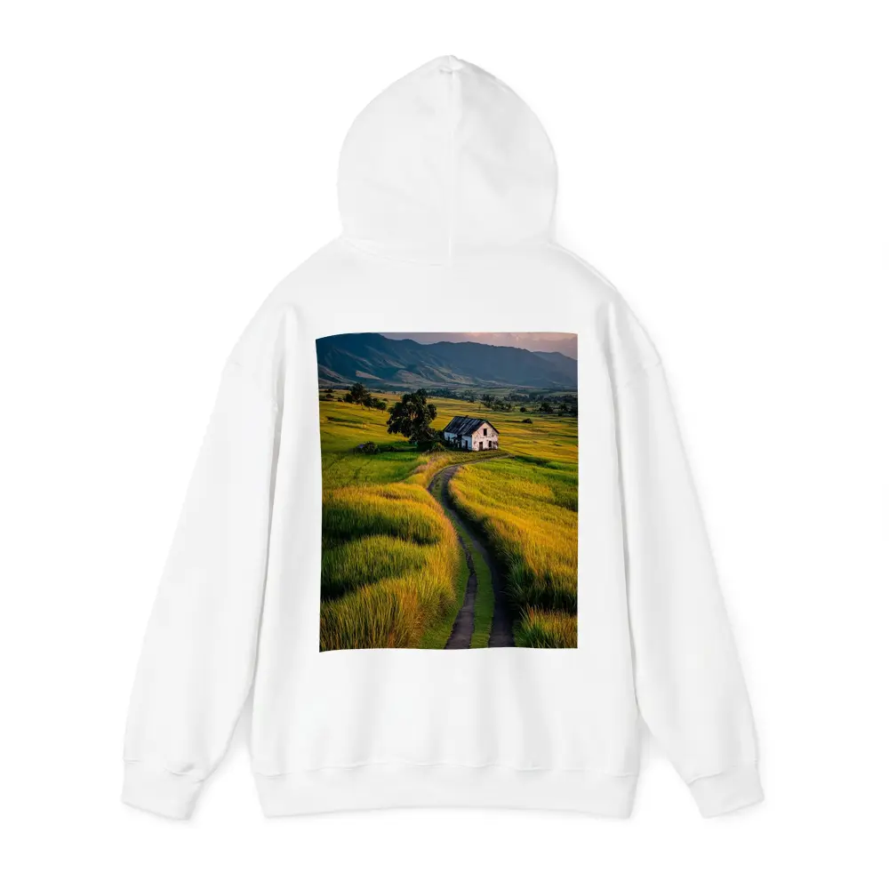 Dirt Road Through Green Rice Fields Mountains – Hoodies