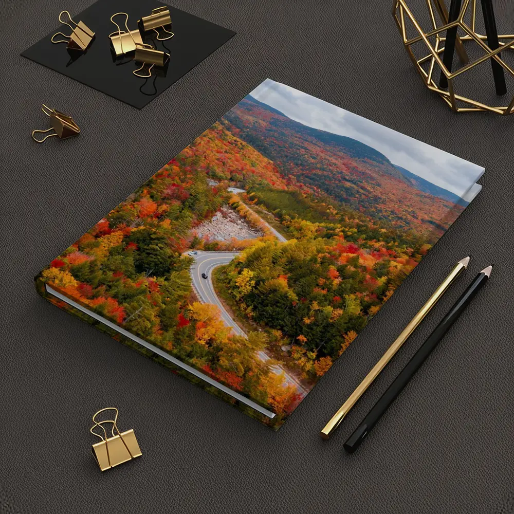 Winding Road Through Autumn Forest Valley – Notebooks