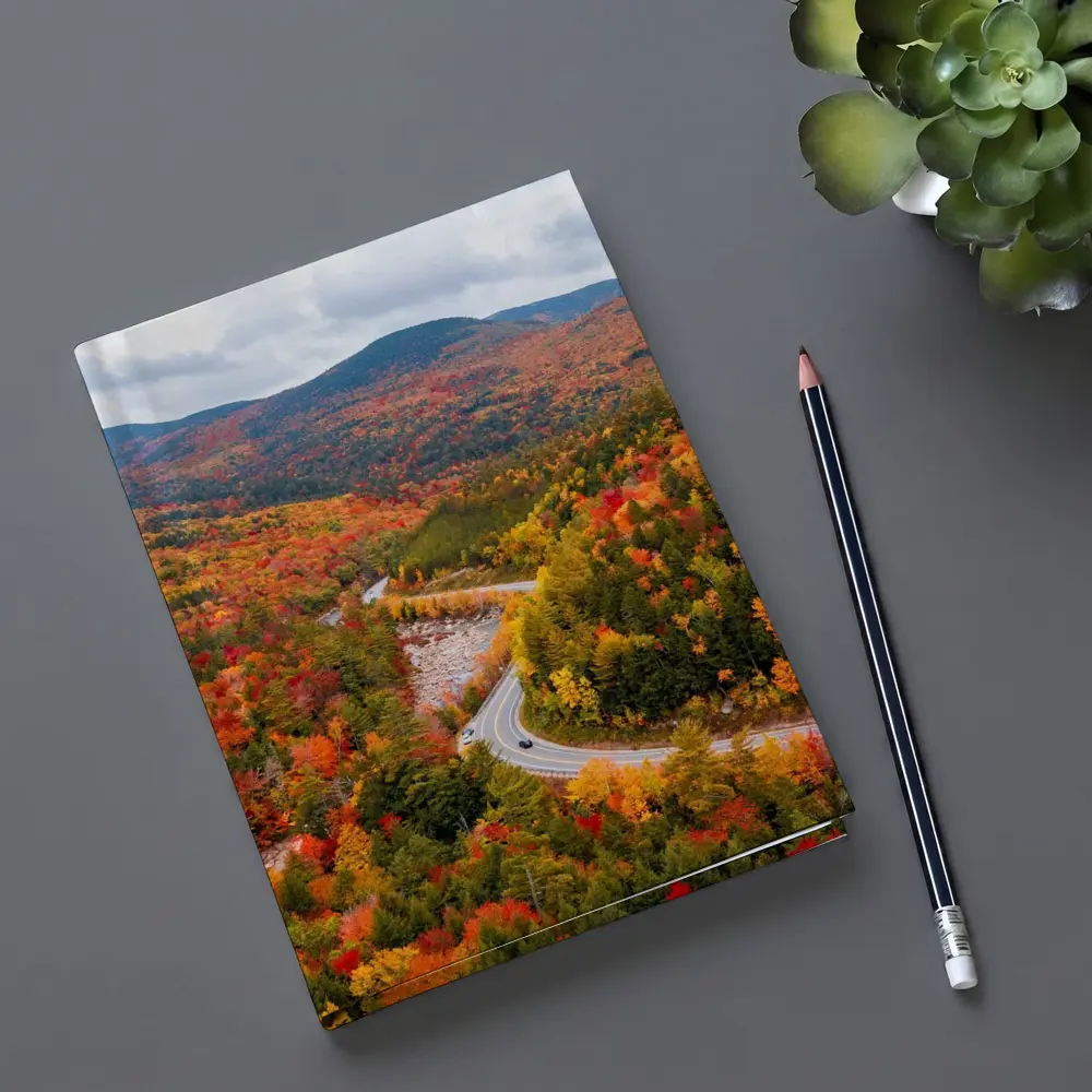 Winding Road Through Autumn Forest Valley – Notebooks