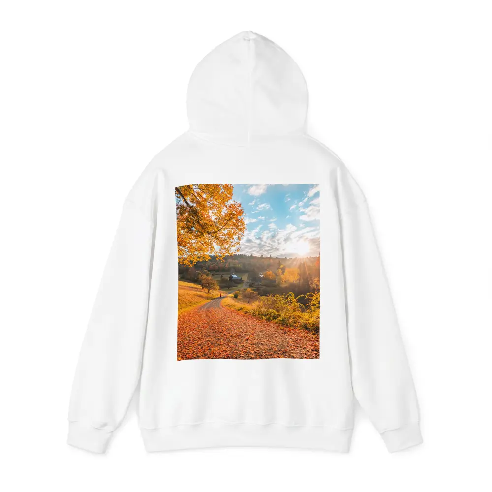 Autumn Country Road Farmhouse Golden Foliage – Hoodies