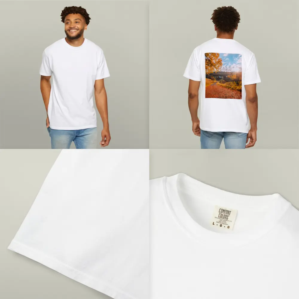 Autumn Country Road Farmhouse Golden Foliage – T-Shirts