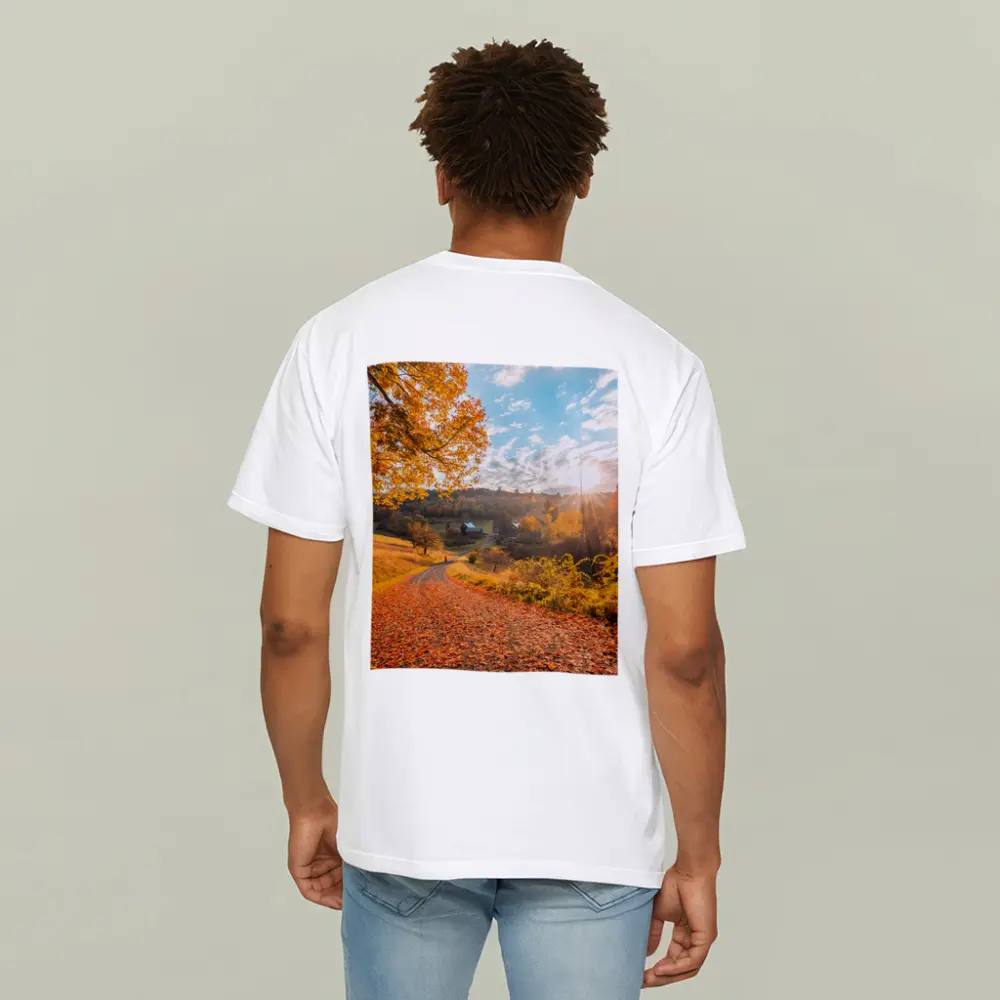 Autumn Country Road Farmhouse Golden Foliage – T-Shirts