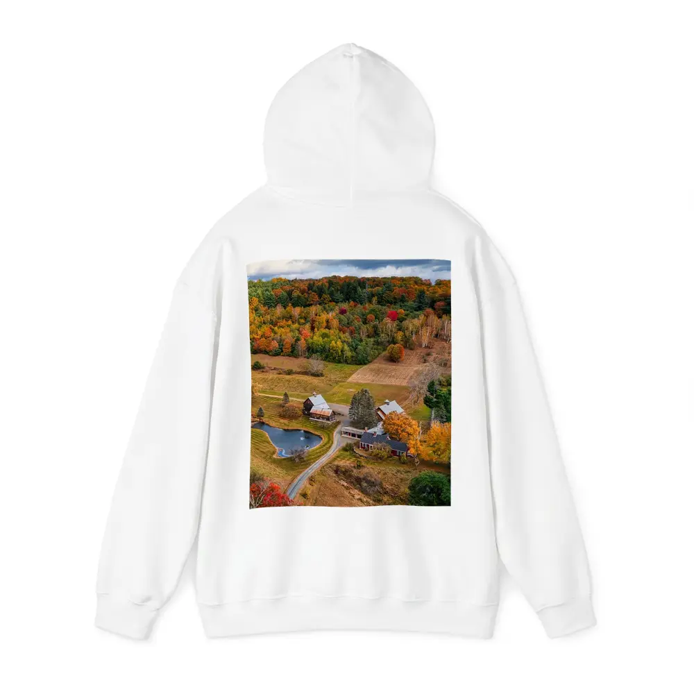 Aerial Vermont Farm Autumn Foliage Countryside – Hoodies