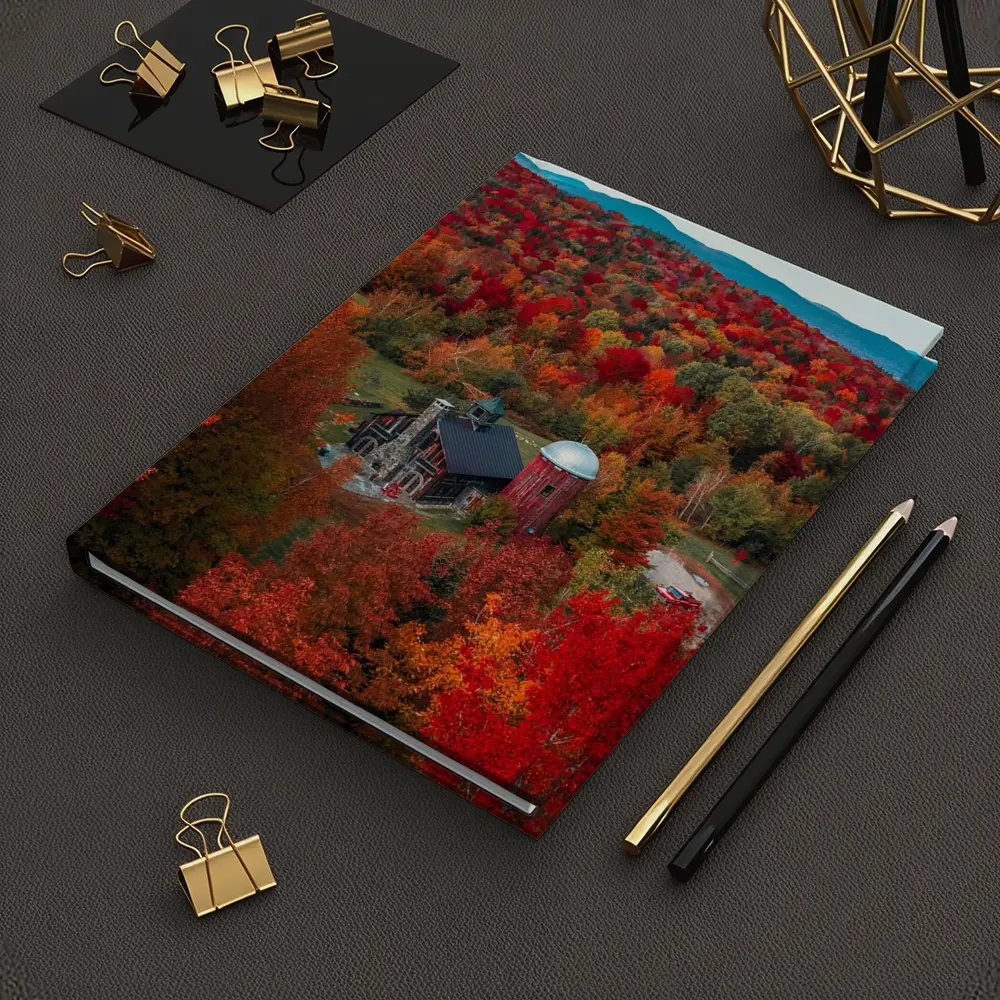 Red Barn Silo Autumn Forest Mountains – Notebooks