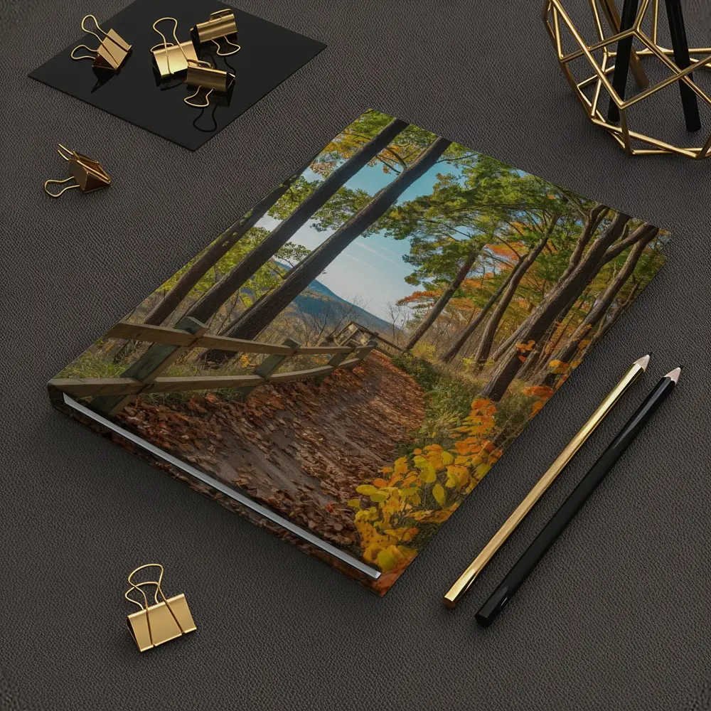 Autumn Forest Trail With Mountain View – Notebooks