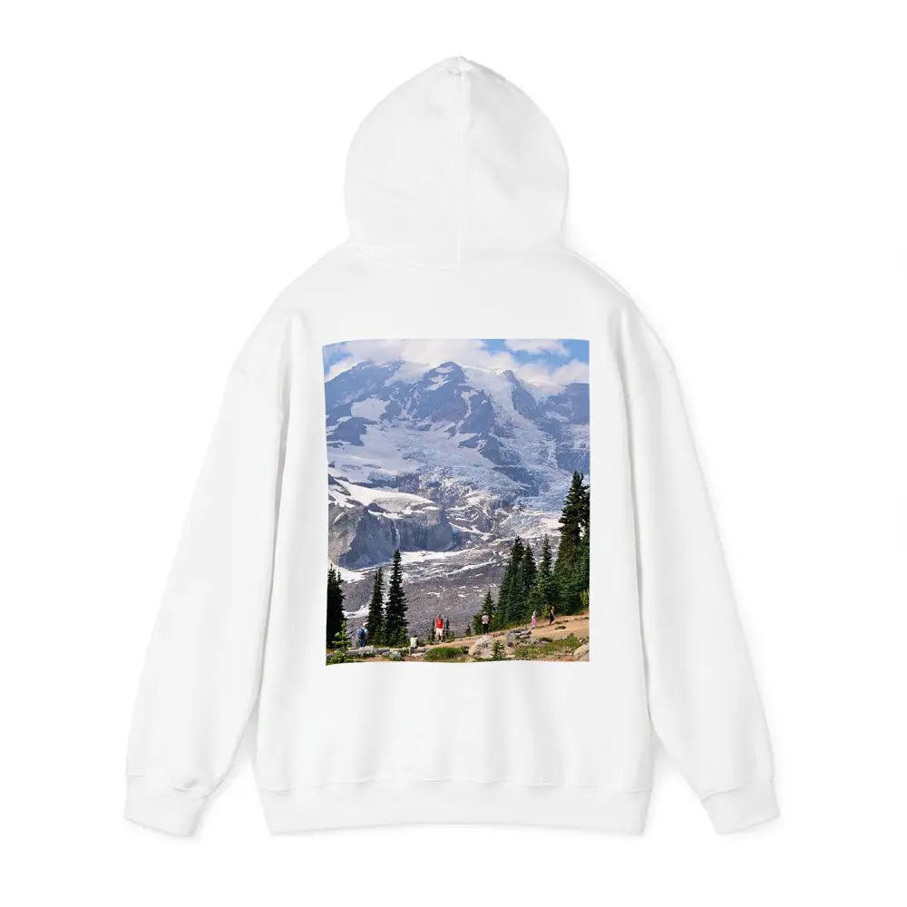 Mount Rainier Glacier Hikers Pine Trees – Hoodies