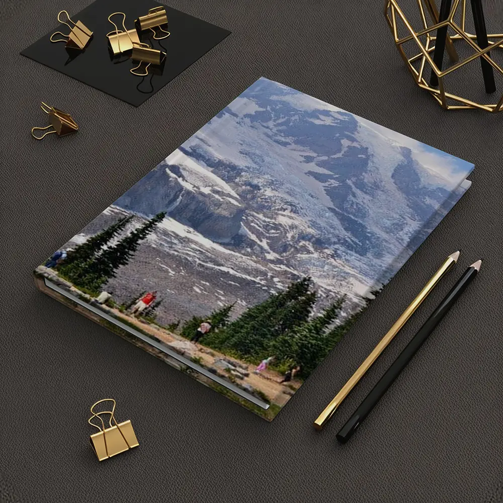 Mount Rainier Glacier Hikers Pine Trees – Notebooks