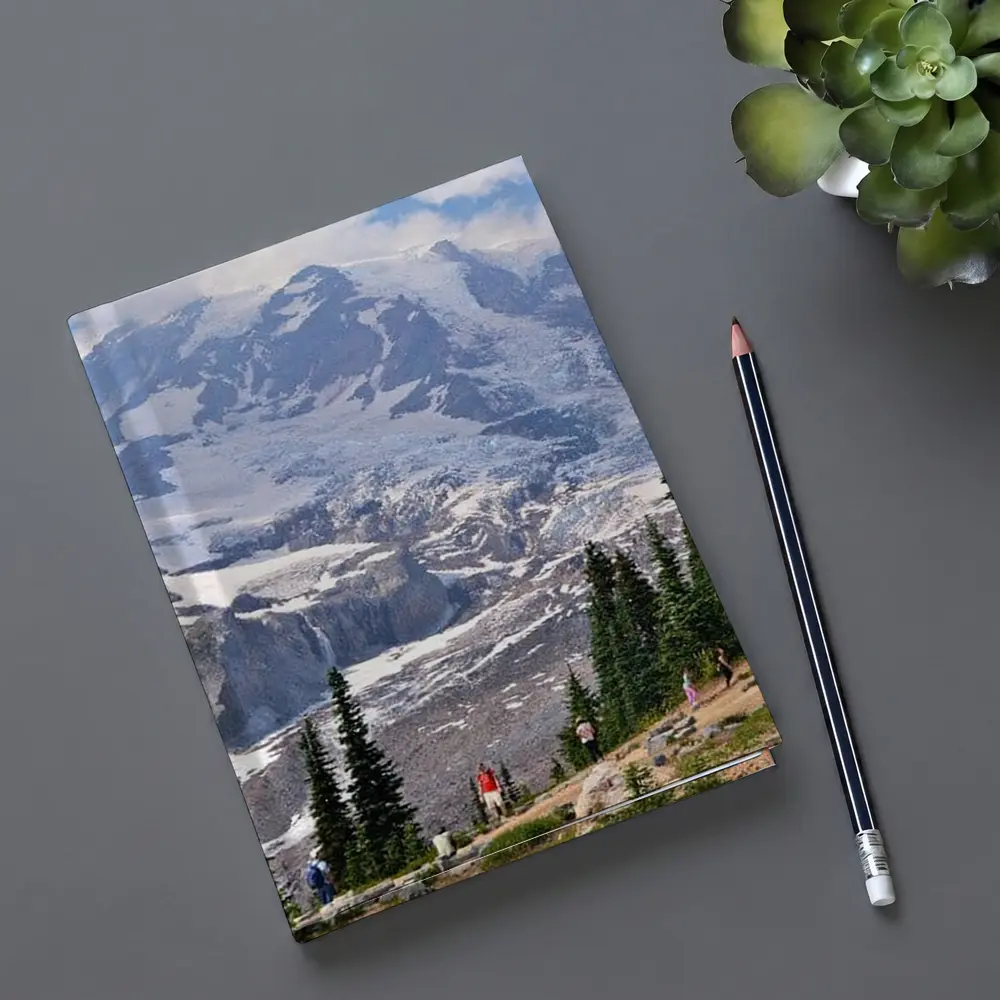 Mount Rainier Glacier Hikers Pine Trees – Notebooks