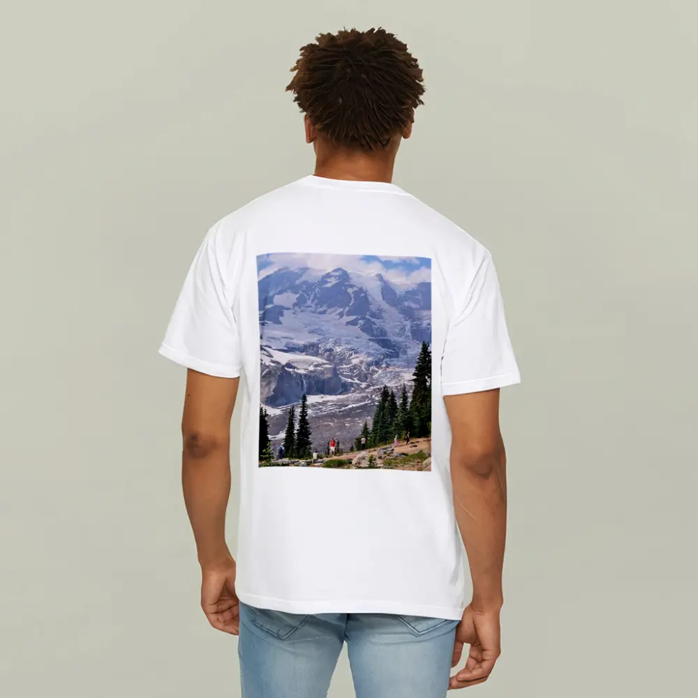Mount Rainier Glacier Hikers Pine Trees – T-Shirts