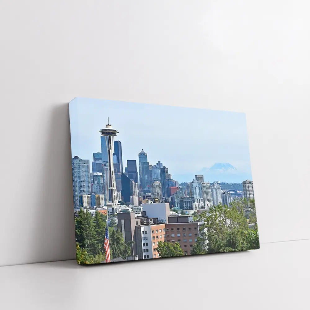 Seattle Space Needle Skyline Mount Rainier – Wall Art