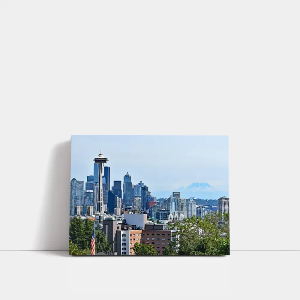 Seattle Space Needle Skyline Mount Rainier – Wall Art