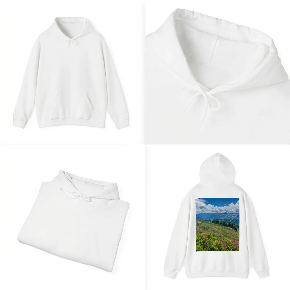 Alpine Wildflowers Meadow Mountain Landscape View – Hoodies