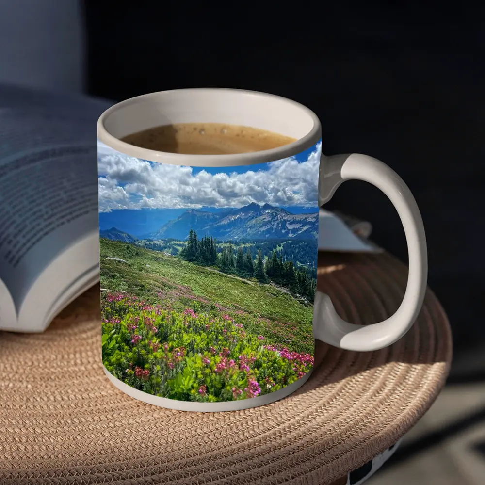 Alpine Wildflowers Meadow Mountain Landscape View – Mugs