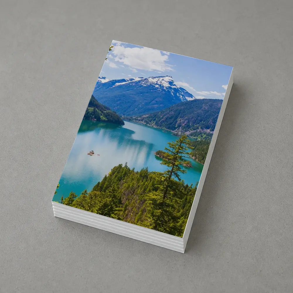 Turquoise Mountain Lake Forest Aerial View – Postcards