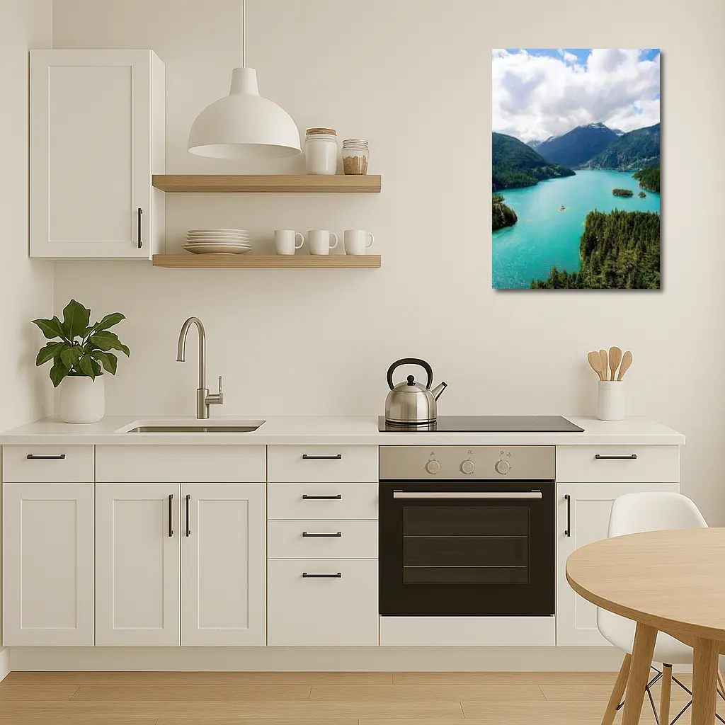 Turquoise Mountain Lake Aerial Forest View – Wall Art