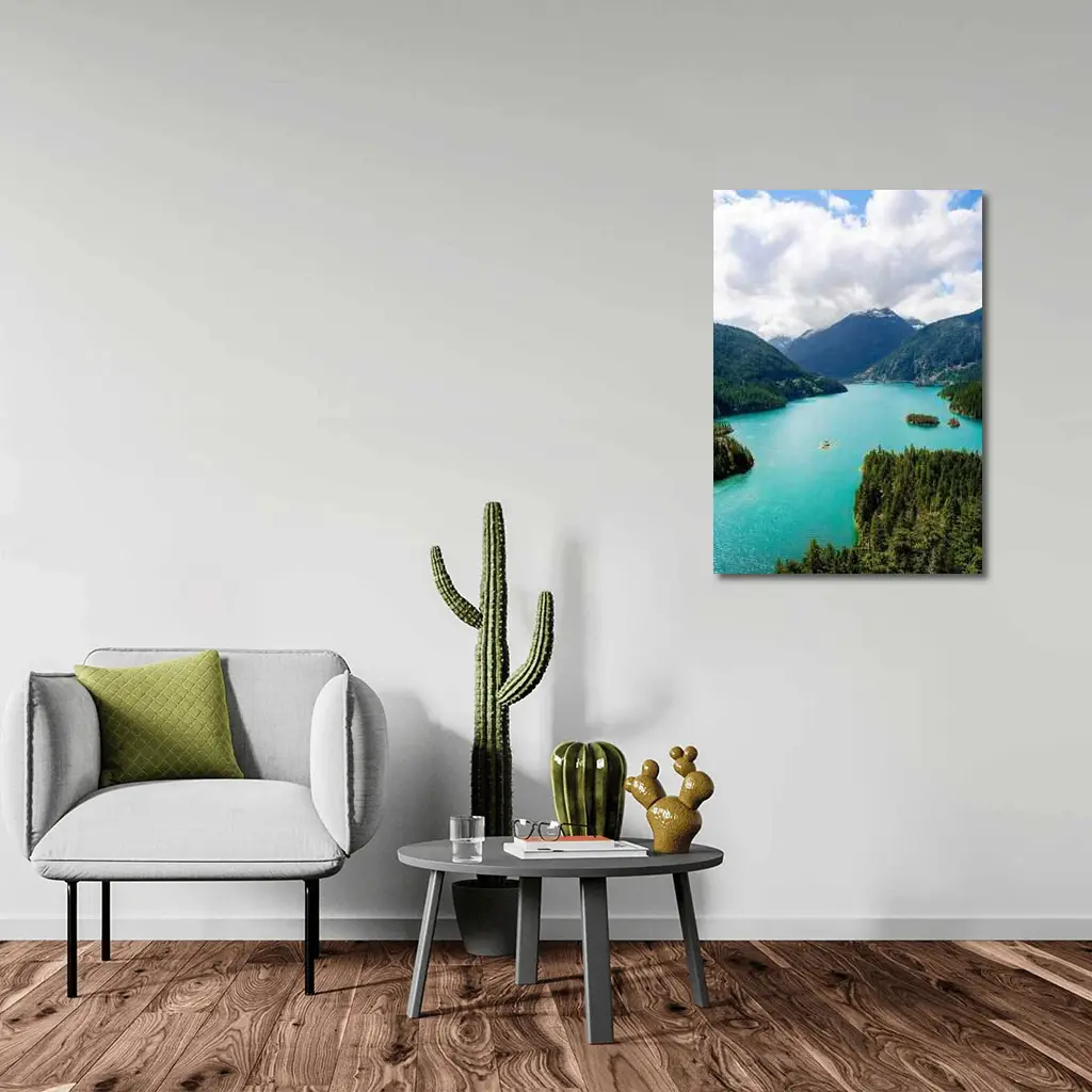 Turquoise Mountain Lake Aerial Forest View – Wall Art