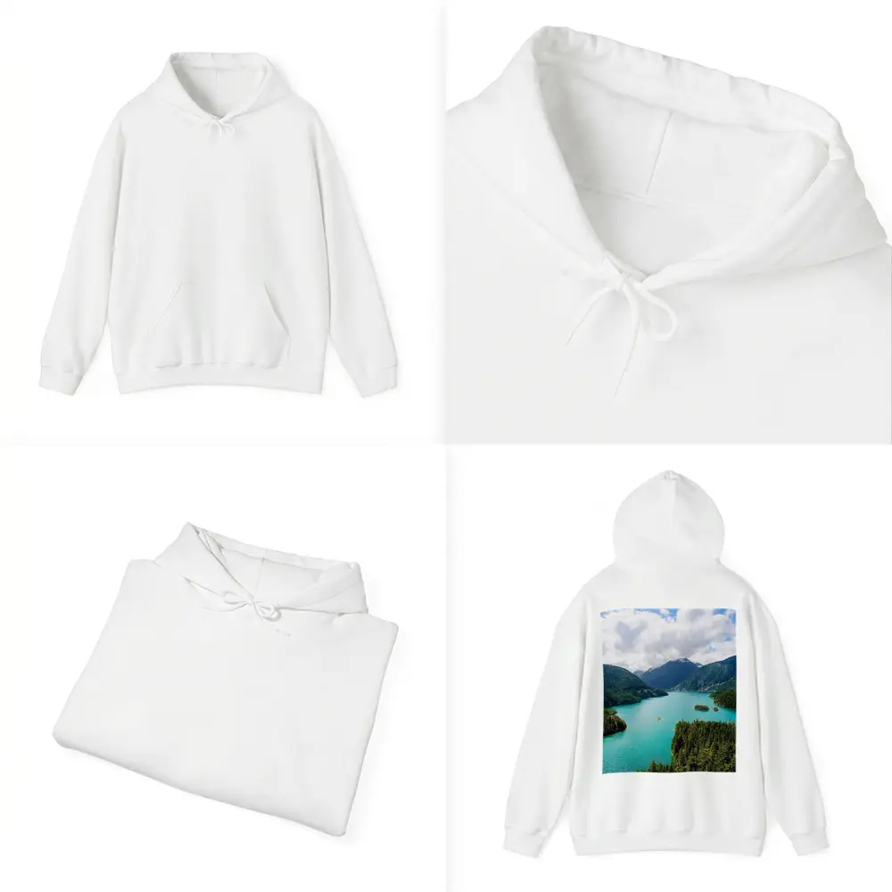 Turquoise Mountain Lake Aerial Forest View – Hoodies
