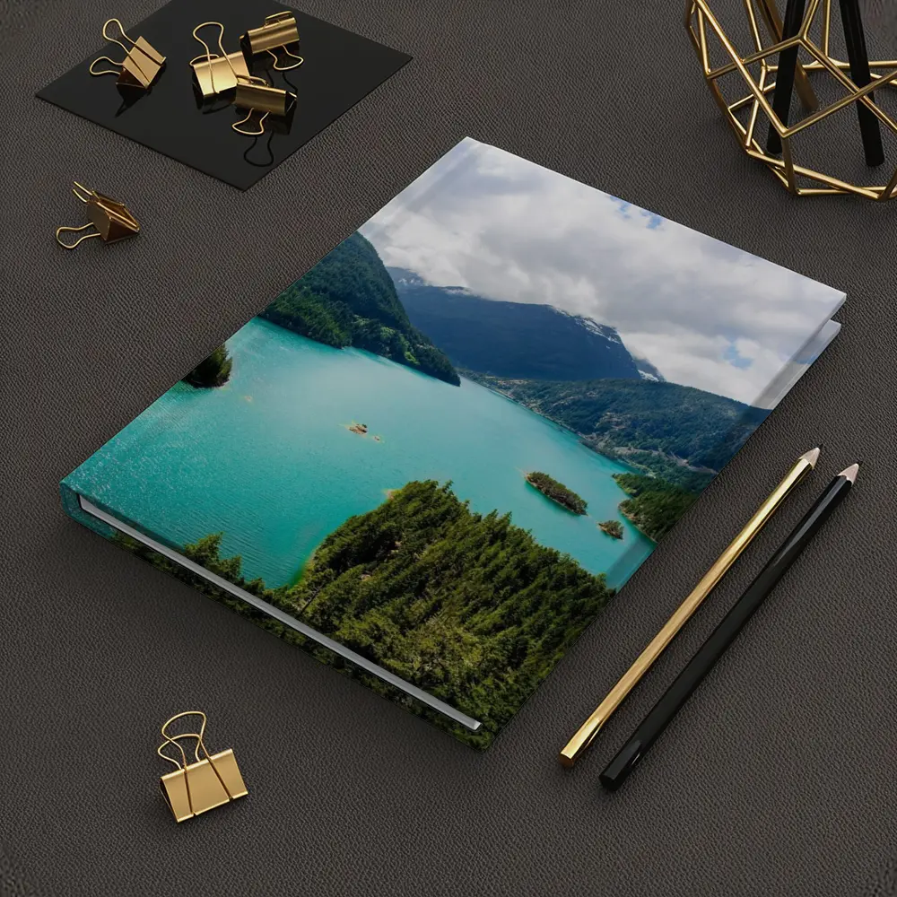 Turquoise Mountain Lake Aerial Forest View – Notebooks