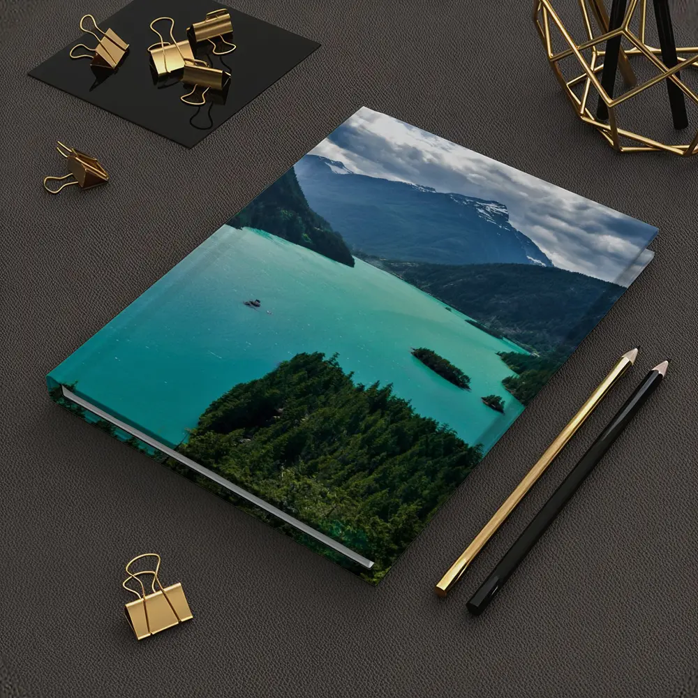 Turquoise Mountain Lake Forest Aerial View – Notebooks