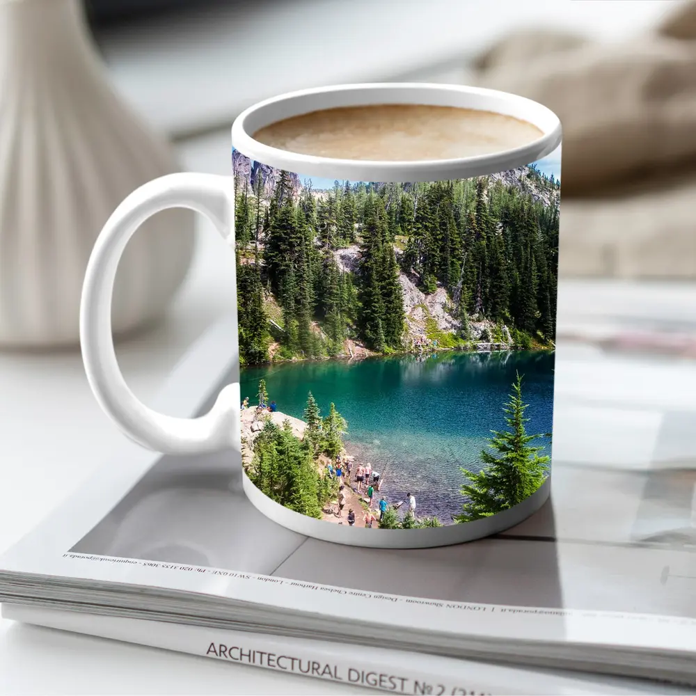 Alpine Lake Rocky Mountain Forest Hikers – Mugs