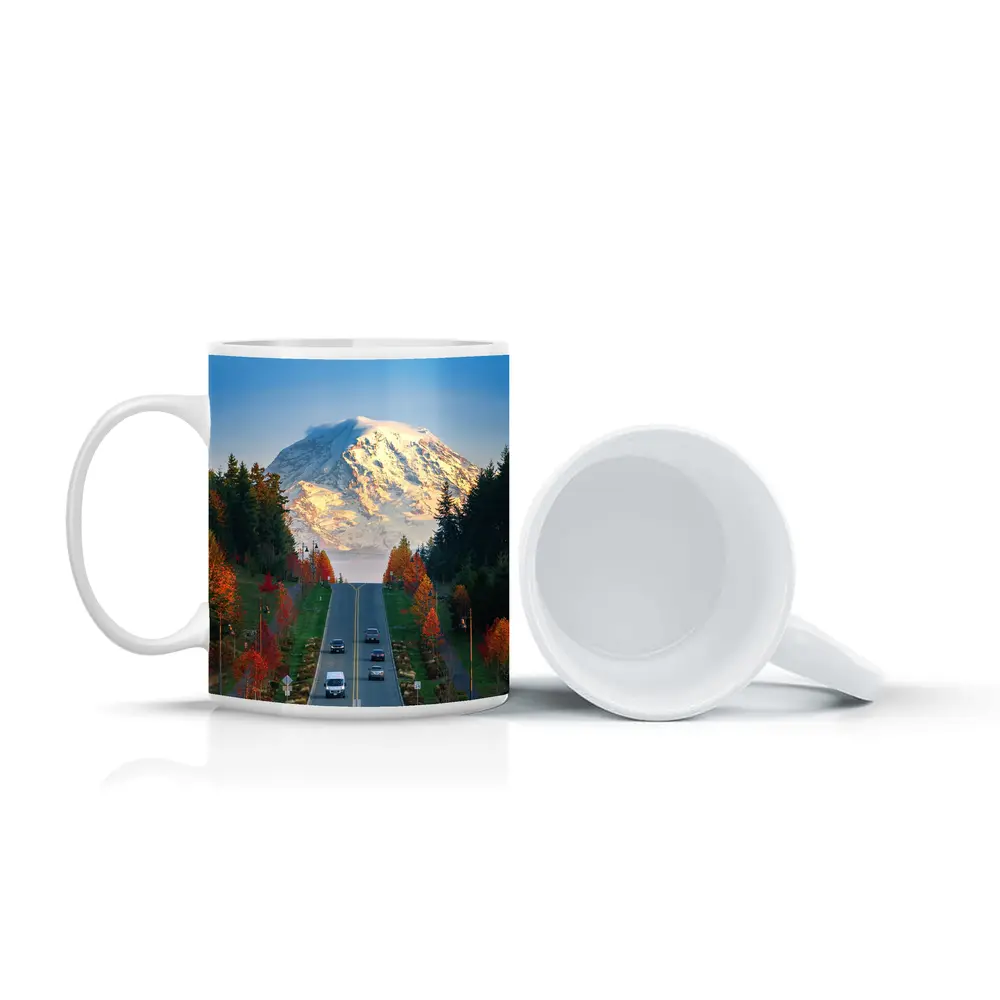 Mount Rainier Road Autumn Trees Washington – Mugs