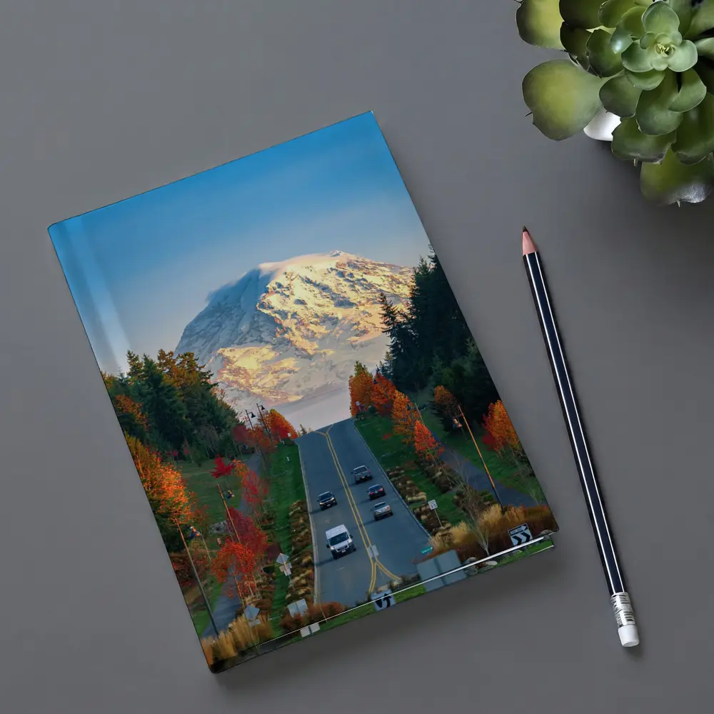 Mount Rainier Road Autumn Trees Washington – Notebooks