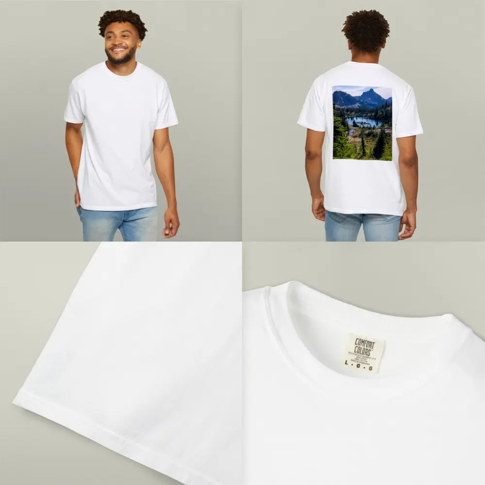 Alpine Lake Mountains Pine Forest Landscape – T-Shirts