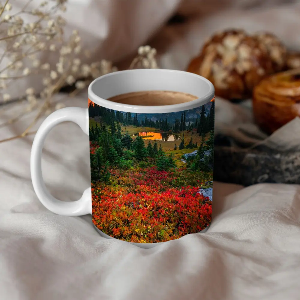Mount Rainier Autumn Sunset Alpine Meadow – Mugs