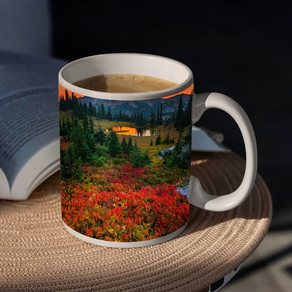 Mount Rainier Autumn Sunset Alpine Meadow – Mugs
