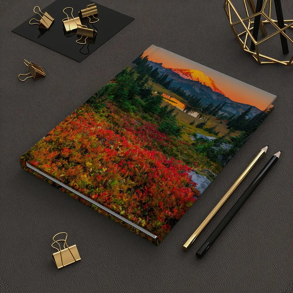 Mount Rainier Autumn Sunset Alpine Meadow – Notebooks