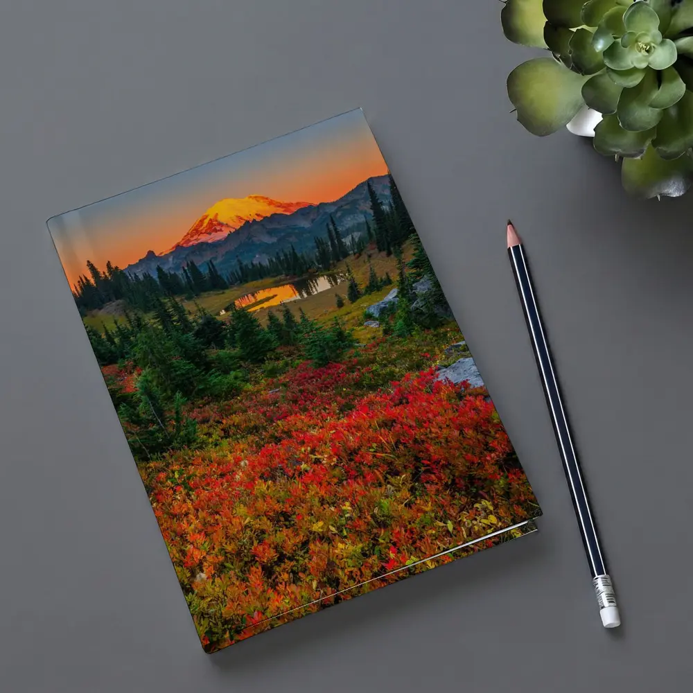 Mount Rainier Autumn Sunset Alpine Meadow – Notebooks