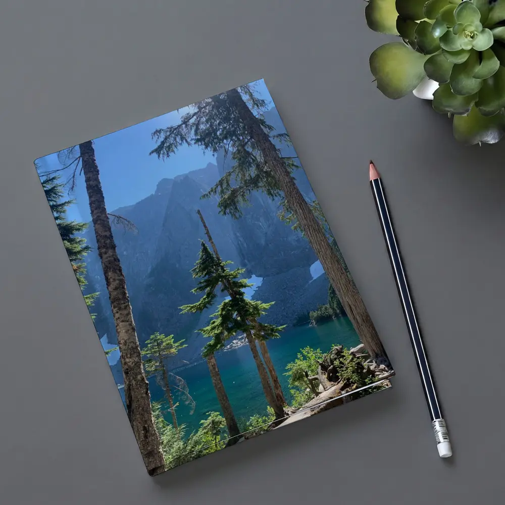 Alpine Lake Through Pine Trees Mountain – Notebooks