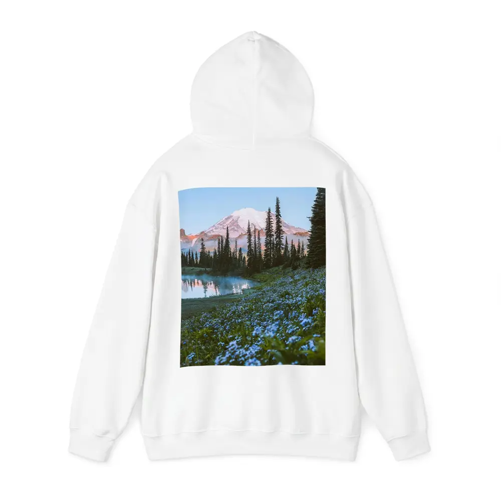 Mount Rainier Blue Wildflowers Alpine Lake – Hoodies