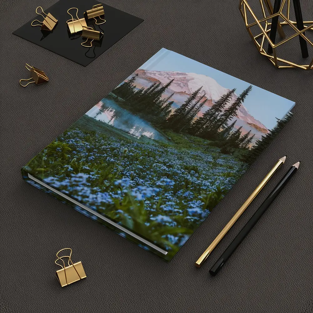 Mount Rainier Blue Wildflowers Alpine Lake – Notebooks