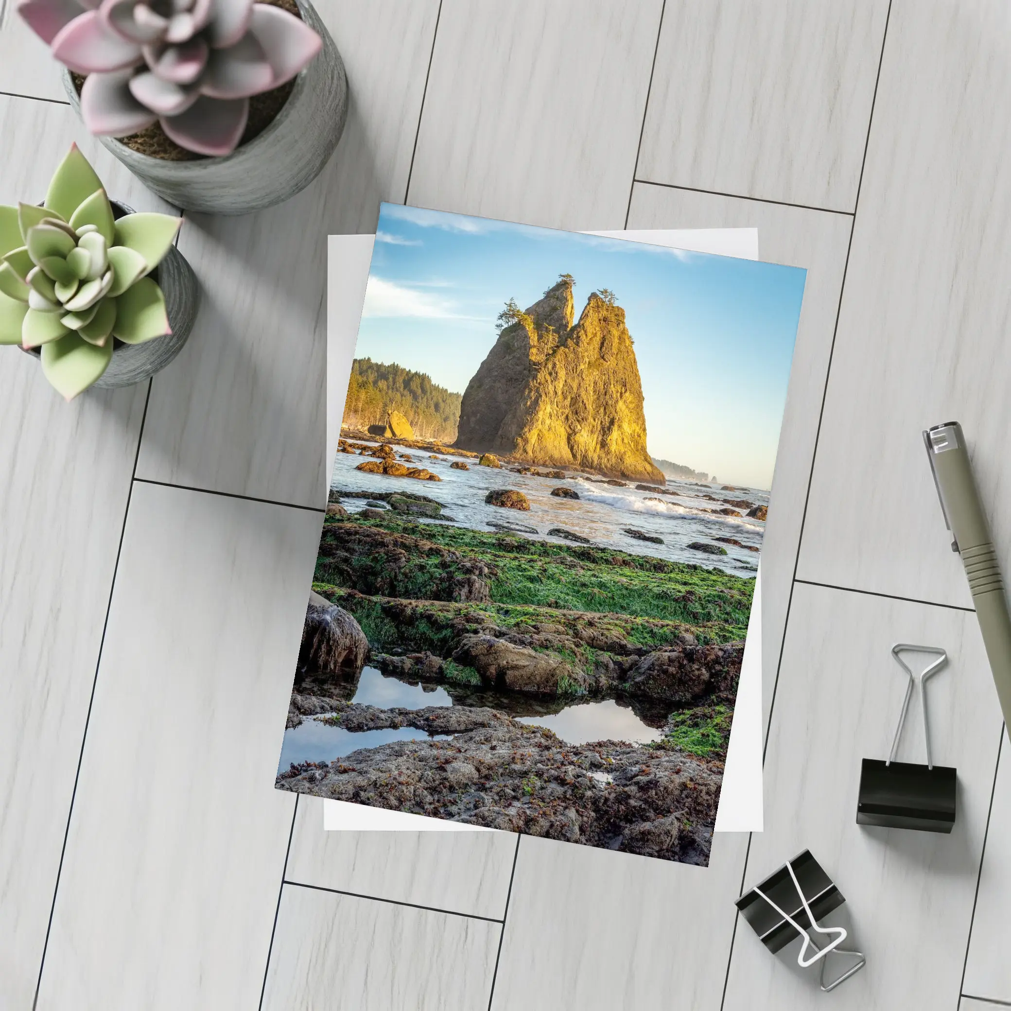 Sea Stack Rocky Coastal Beach Washington – Postcards