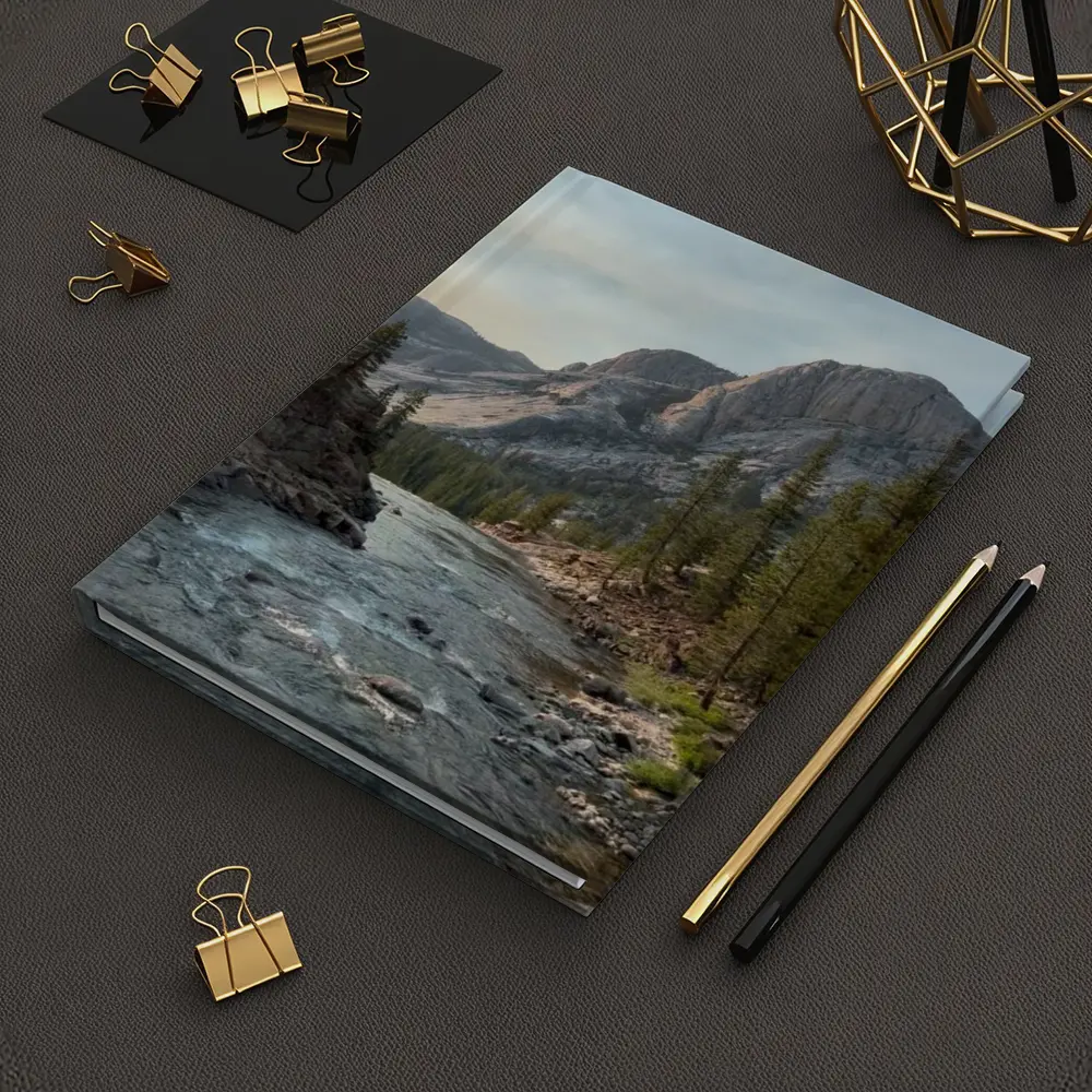 Mountain River Valley Pine Trees Landscape – Notebooks