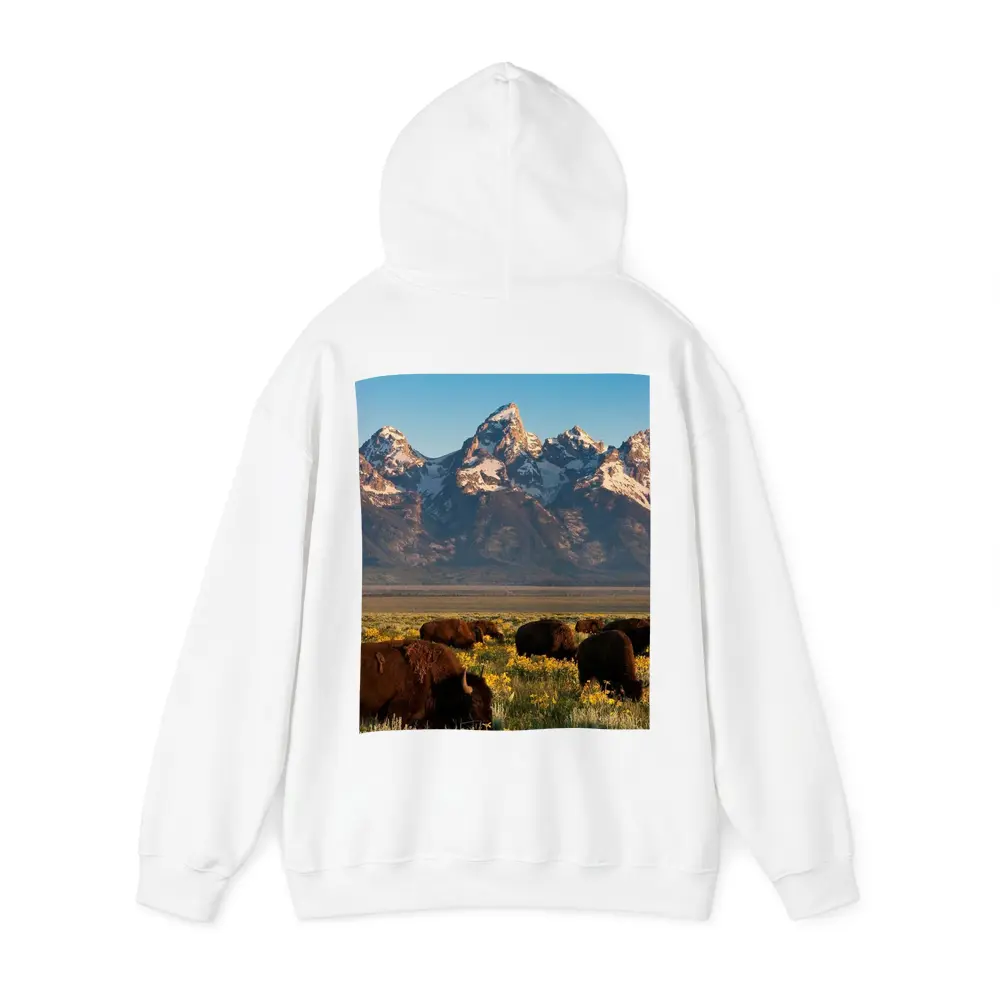 Bison Herd Grazing Grand Teton Mountains – Hoodies
