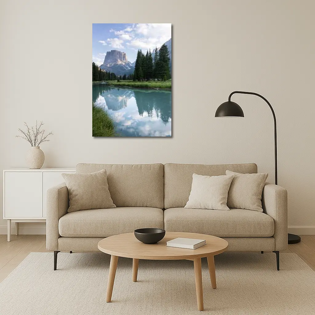 Rocky Mountain Lake Forest Reflection Landscape – Wall Art