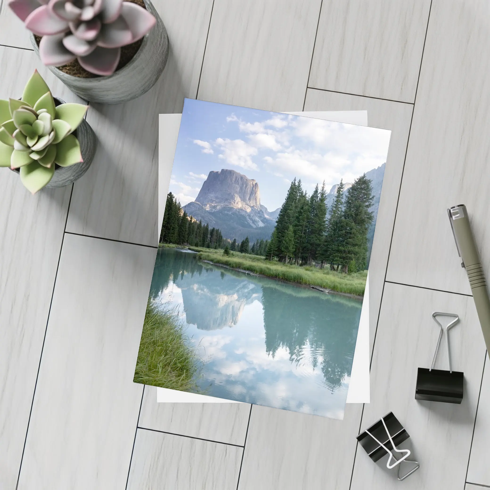 Rocky Mountain Lake Forest Reflection Landscape – Postcards